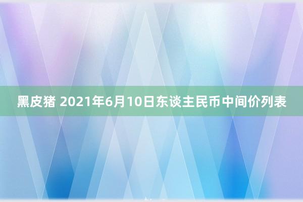 黑皮猪 2021年6月10日东谈主民币中间价列表