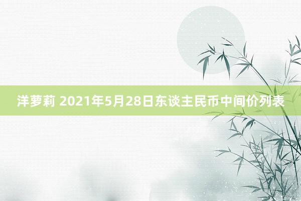 洋萝莉 2021年5月28日东谈主民币中间价列表