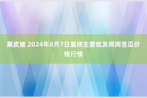 黑皮猪 2024年8月7日寰球主要批发阛阓苦瓜价钱行情