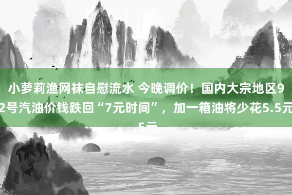 小萝莉渔网袜自慰流水 今晚调价！国内大宗地区92号汽油价钱跌回“7元时间”，加一箱油将少花5.5元