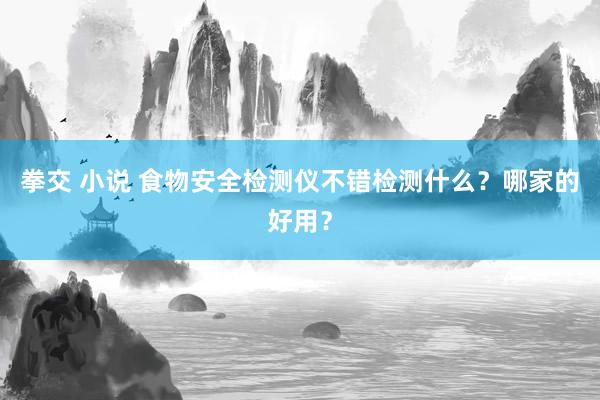 拳交 小说 食物安全检测仪不错检测什么？哪家的好用？