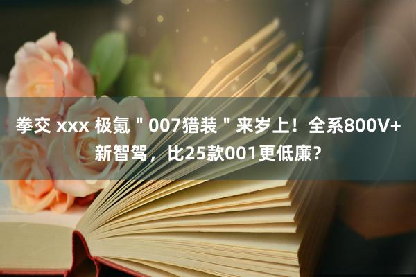 拳交 xxx 极氪＂007猎装＂来岁上！全系800V+新智驾，比25款001更低廉？