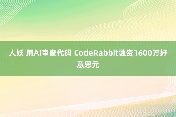 人妖 用AI审查代码 CodeRabbit融资1600万好意思元