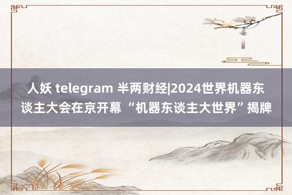 人妖 telegram 半两财经|2024世界机器东谈主大会在京开幕 “机器东谈主大世界”揭牌