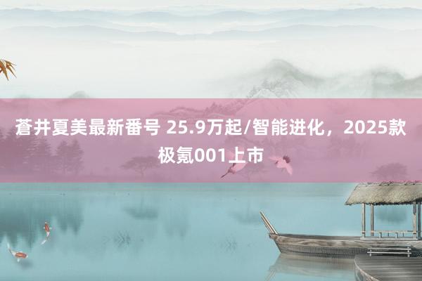 蒼井夏美最新番号 25.9万起/智能进化，2025款极氪001上市