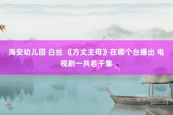 海安幼儿园 白丝 《方丈主母》在哪个台播出 电视剧一共若干集