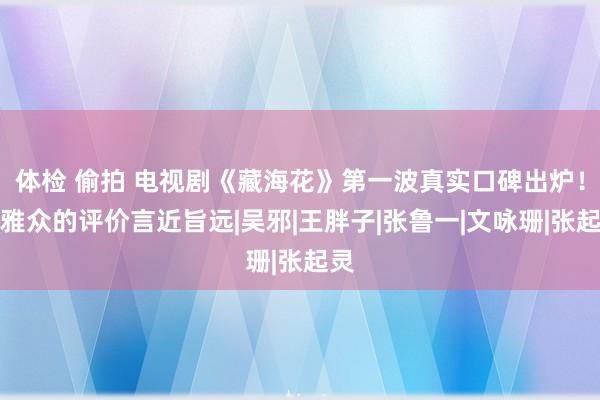 体检 偷拍 电视剧《藏海花》第一波真实口碑出炉！不雅众的评价言近旨远|吴邪|王胖子|张鲁一|文咏珊|张起灵