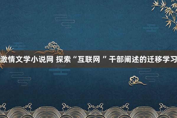 激情文学小说网 探索“互联网 ”干部阐述的迁移学习