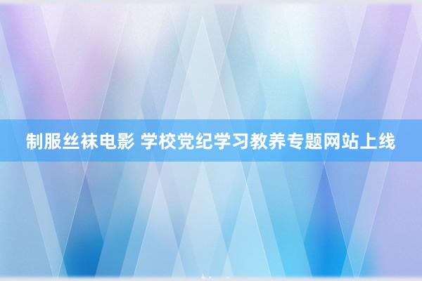 制服丝袜电影 学校党纪学习教养专题网站上线